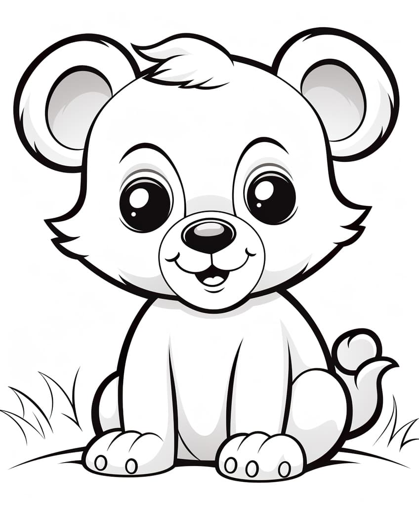 cute animal coloring page 03