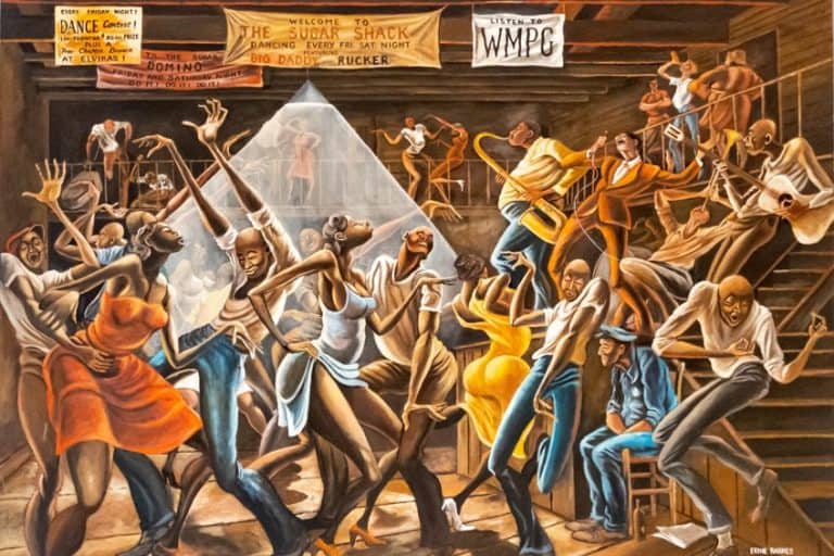 “The Sugar Shack” by Ernie Barnes – An Artwork Analysis